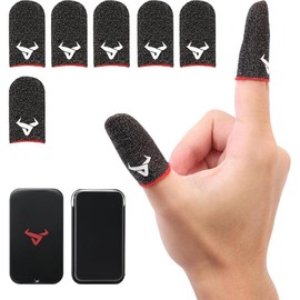 Finger Sleeves for Gaming,Thumb Sleeves for Mobile Gaming,Anti ,Ultra Thin,0.3mm  Fiber,Suitable for  Gamers,Gaming Finger Gloves for PUBG COD Dedales Gamer,Covers ( fiber(8 PCS)) - Color: Silver fiber(6 PCS)