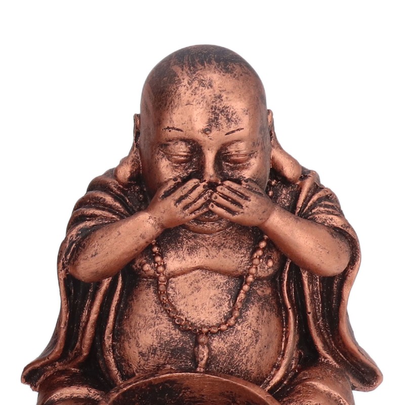 3PCS Buddha Statue Candle Holder Stand Resin Buddha Candlestick Ornament