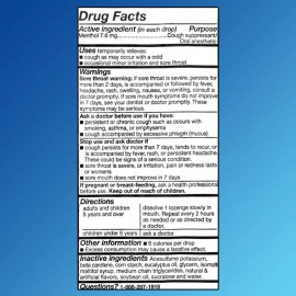 Equate Sugar Free Honey Lemon Cough Drops Value Size with Menthol,140 Count