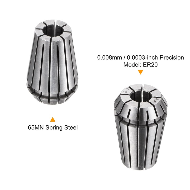 QUARKZMAN Set of 2 ER20 8 mm Collet Chuck High