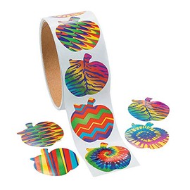 Funky Apple Roll Stickers - 1 Piece - Educational and Learning Activities for Kids