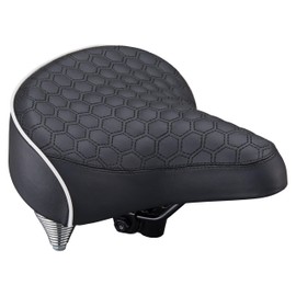 Schwinn Comfort Bike Seat for Men and Women, Quilted Soft Padding Bicycle Seat, Replacement Saddle Fits All Adult Bikes with Standard Seatpost, Wide Springer, Black