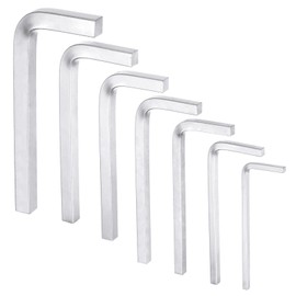 sourcing map 7pcs L-Shaped Square Head Wrench Set 3-10mm Chrome-Vanadium Steel 4 Points Bolt Wrench for Basic Home Repair DIY Project and General Applications, Silver