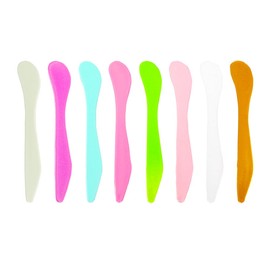Wopanxye 24 Pack Cosmetic Spatula for Makeup Face Mask, Plastic Spoon Disposable Beauty Tools, 8 Color Scraper, Multipurpose DIY Mixing, Skincare, Sampling, Waxing, Handmade Facial Mask Cream Lotion