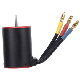 RC 3650 3100KV 4 Pole Waterproof Brushless Motor with 4mm Banana Plug for 1/10 RC Car Upgrade Parts