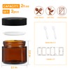 Mcupper 2 Pack 2 oz Amber Glass Jars with Lids,
