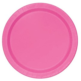 Unique 31250EU Eco-friendly Paper Plates 23 cm Dark Pink Colour Pack of 16 Dark Pink Pack of 16