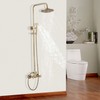 GGStudy Antique Brass Rain Shower System Set 2 Knobs Mixing