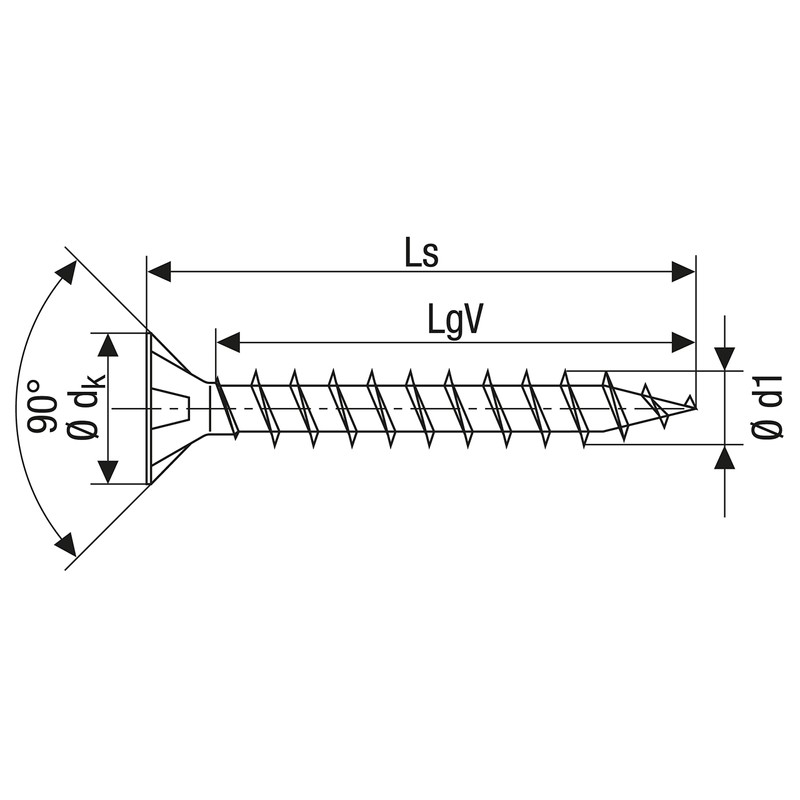 Spax 4CUT 1191010350155 Universal Screw, Countersunk, T-Star Plus, Fully Threaded,