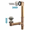 Tubular Bathtub Drain Kit 1-1/2" Brass Pipe with Brushed Nickel