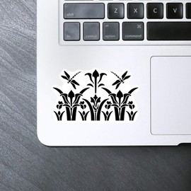 Medium 100mm 'Dragonflies and Water Lilies' Permanent Sticker Decal for Cars/Windows/Bins/Walls etc (DW00120133)