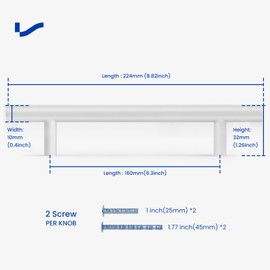 LONTAN 10 Pack White Kitchen Cupboard Handles 160mm Drawer Handles Kitchen Door Handles Cabinet Handles Stainless Steel Wardrobe Door Handles Bathroom Handles Cupboard Door Handles