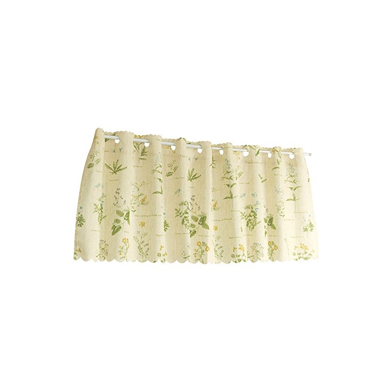 Arie Cafe Curtain Linen Herb, 55.1 x 17.7 inches (140
