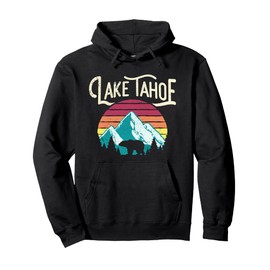 Vintage Lake Tahoe Mountain Bear California Retro Hoodie Pullover Hoodie