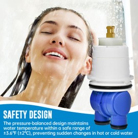 RP19804 Shower Cartridge Compatible with Delta 1300/1400 Series, Shower Faucet Parts Replacement Pressure Balance Cartridge for Delta Monitor Valves 1993-2007（Include RP22734 Bonnet Nut）