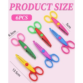 TPZORJX 6 x craft class scissors, children's craft scissors, children's scissors, children's serrated scissors, zigzag scissors, 6 types of teeth