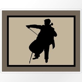 CafePress Cello Player Music Gift Medium Die Cut Sticker, 5.75" x 5.75" Clear