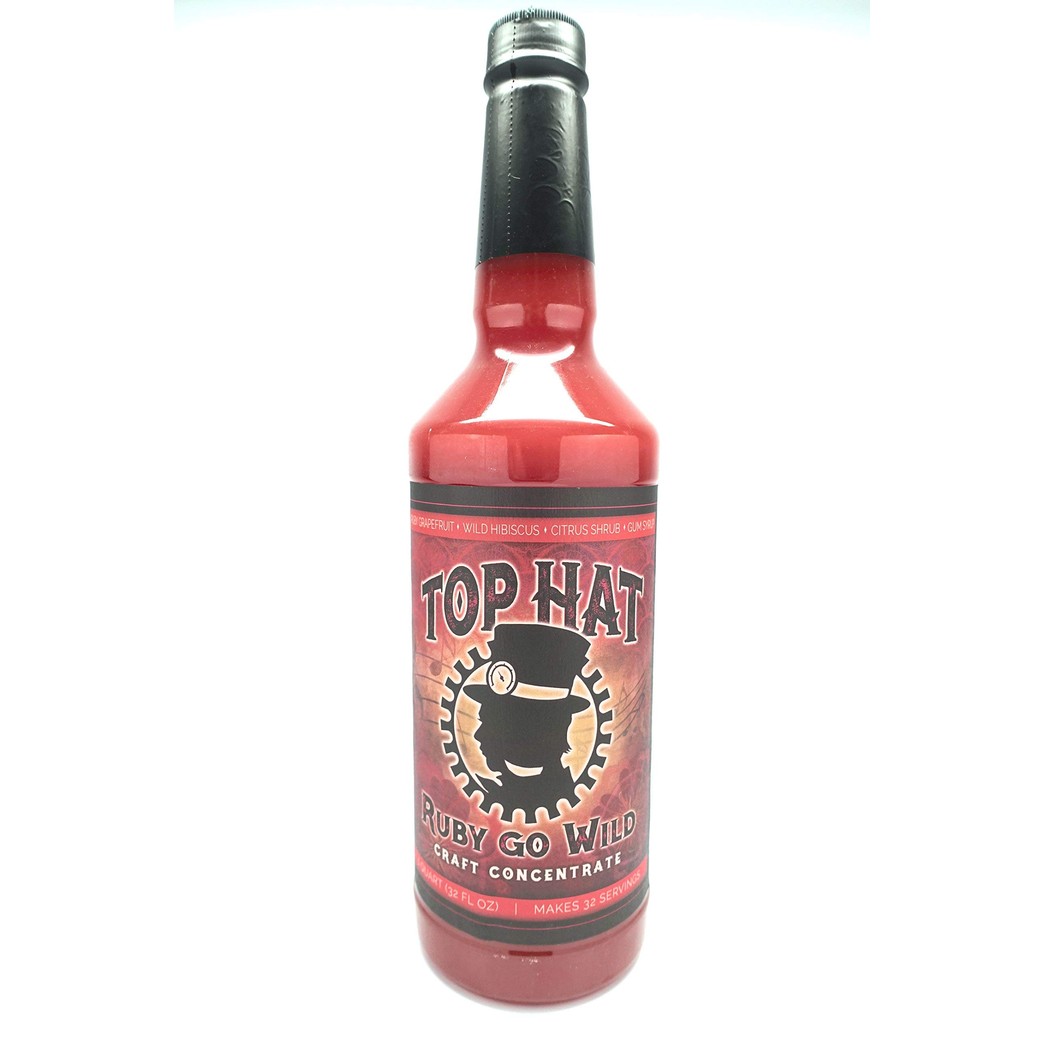 Top Hat Ruby Go Wild - Grapefruit & Hibiscus - Paloma Concentrate - 5x Concentrate - 32oz Bottle - Works with SodaStream