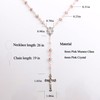 HELLOWIN 8mm Pink Murano Rose Beads Catholic Virgin Mary Rosary