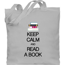 Shirtracer - Cotton Bag - Keep Calm and Read a Book, 1 Light Grey