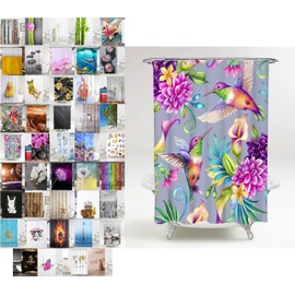 Sanilo Shower Curtain Many Beautiful Shower Curtains to Choose From High Quality Includes 12 Rings Waterproof Anti Mould Effect (Hummingbird, 180 x 200 cm)