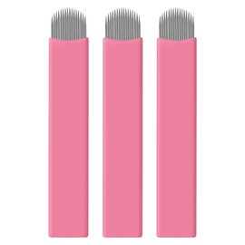 Pack of 50 Disposable Pink Microblading 0.15 mm Nano Needles Perfect for Hair Strokes Eyebrows Thinnest Needles on the Market (16U)