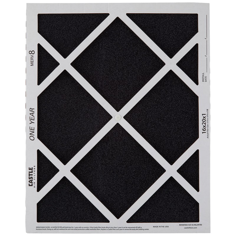 No Toil Castle, One-Year HVAC Furnace Filter, 16” x 20”