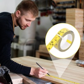 2 Pack Steel Self-Adhesive Measuring Tape Right to Left Reading, 78 Inches/200cm Imperial and Metric Ruler Tape, Workbench Ruler Adhesive Sticky Tape Measure for Woodworking Saw Drafting Table, Yellow
