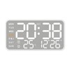 ThreeH Brushed Metal Digital Clock - LED Display Date Weekday