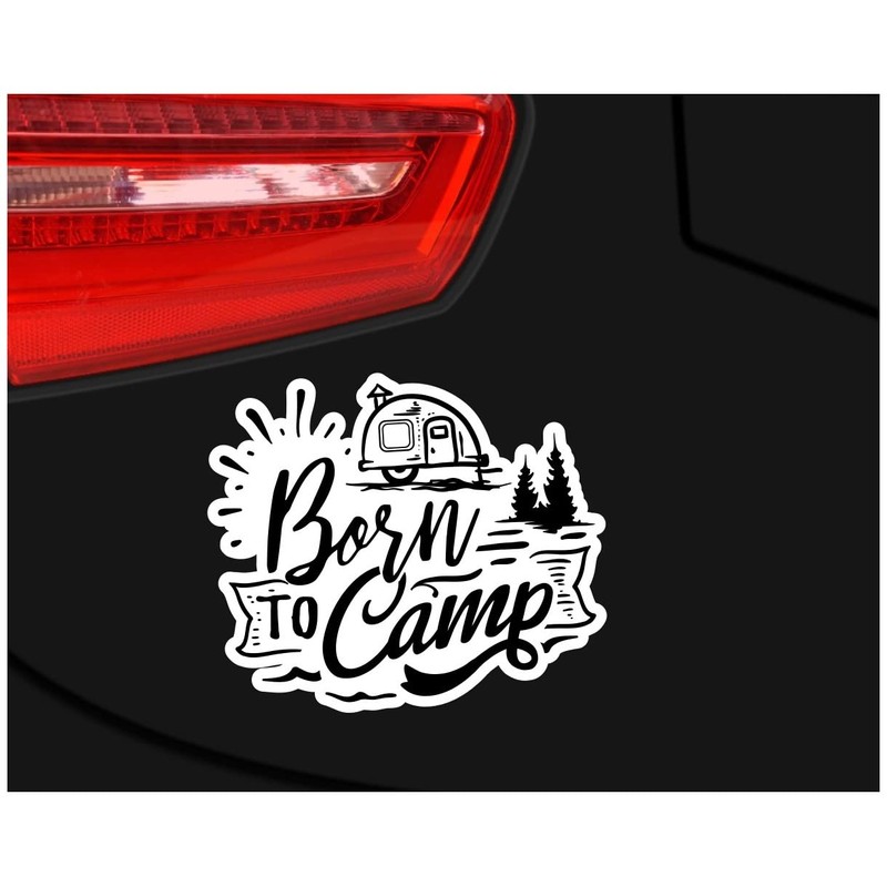 Samunshi® Born to Camp Lettering Sticker Car Sticker Windscreen Sticker