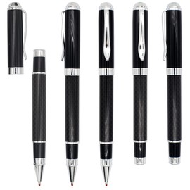 Gullor Carbon Fiber Rollerball Fine Point, Refillable Smooth Writing Pen Black Ink with Gift Box