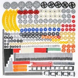 496Pcs Technic-Parts Pieces Gears-Axles-Pins-Connectors Compatible with Major Brand Power-Function Cars-and-Motors