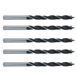 Murtenze 5 Pack Brad Point Drill Bits 5mm, High Carbon Steel Woodworking Drills, Metric Spiral Twist Drilling Bits Tool for Furniture Hardwood Softwood