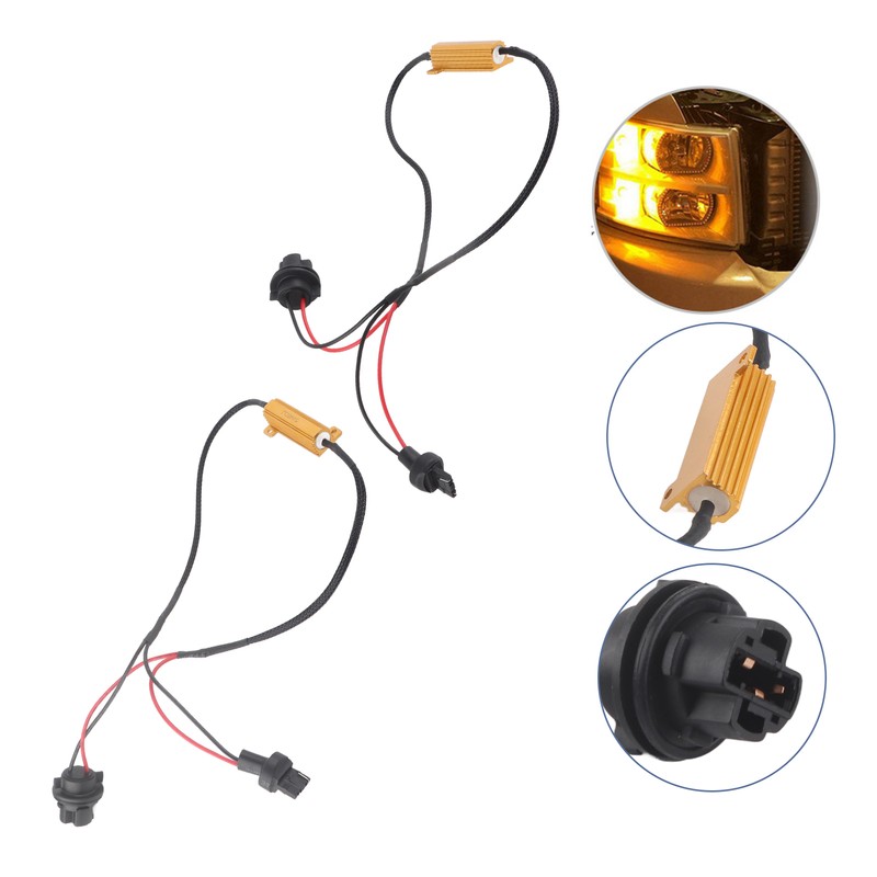 7440 T20 50W8RJ Hyper Flash Fix Error Free Wiring Adapters