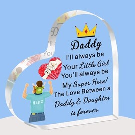FMCC Dad Gifts from Daughter Daddy Birthday Dad Fathers Day Christmas from Daughter Acrylic Plaque Daddy Daughter Love is Forever
