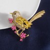 JadeAngel Broche para mujer, diseño de pájaro, gorrión, rosa, flor