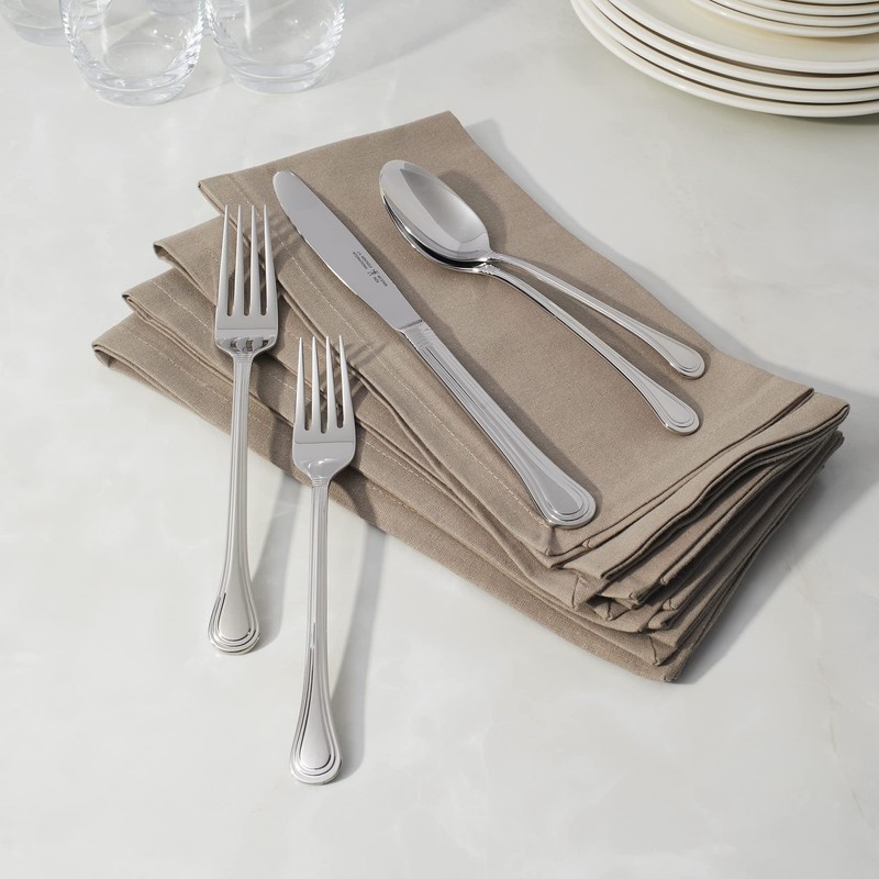 HENCKELS 65-Piece Astley Flatware Set,Silver