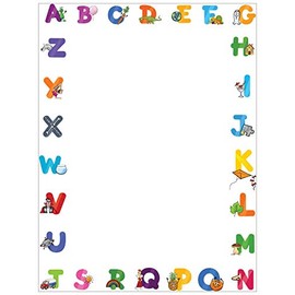 Alphabet Border Stationery - 8.5 x 11-60 Letterhead Sheets - Border Letterhead (Letters)