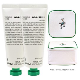 Innisfree My Perfumed Hand Cream Large Capacity 80mL (06 Blush Rose) 2pcs + Play Green Cosmetic Pouch (Green) / 이니스프리 마이 퍼퓸드 핸드크림 대용량 80mL (06 블러쉬 로즈) 2개+플레이그린 화장품 파우치 (그린)
