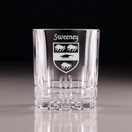 Sweeney Irish Coat of Arms Perfect Serve Cut Glass Tumbler - Set of 4