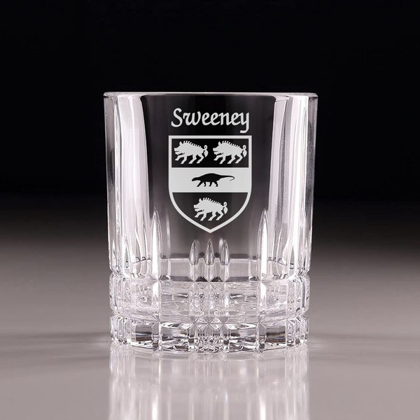 Sweeney Irish Coat of Arms Perfect Serve Cut Glass Tumbler