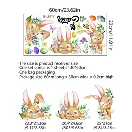 NXUEBDU Easter Window Clings for Glass Windows Easter Window Decorations Spring Window Stickers Peel and Stick Removable (for Easter-B)
