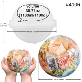 FUNSHOWCASE 5Inch Sphere Ball Silicone Mold Extra Large For Resin Epoxy, Candle Wa