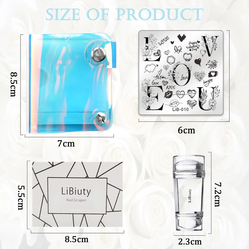 12PCS Nail Art Stamping Plate Nail Stamper Kit