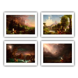 The Ibis Print Gallery - Thomas Cole : ''Voyage of Life I-IV: Childhood, Youth, Manhood, Old Age (Complete Set)'' (1842) - Giclee Fine Art Prints