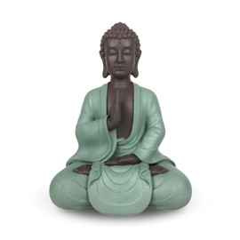 Zen'Light Zen Bodhi Statue, Zen and Feng Shui Decoration, Relaxing and Spiritual Atmosphere, Gift Idea Buddha Lucky Charm, 20 cm, Green and Brown
