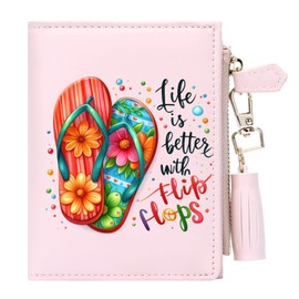 GEEAD Small Wallets for Women Slim Compact Bifold Card Holder Wallet with Zipper Keychain Coin Pocket