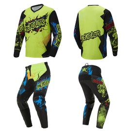 Motocross Jersey Pant Combo MX Gear Set Dirt Bike Enduro Off-road Riding Racewear Adult for Men Women (Jersey XL/Pants 36)