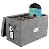 Vinyl Record Storage Box for 7"/45 RPM LPs, Grey Case