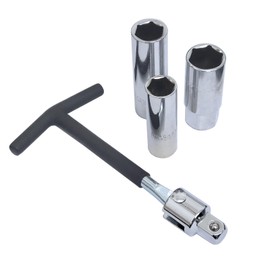 Heavy Duty T-Handle 1/2” Drive Solid Socket Wrench, 1/2-Inch Drive Socket Driver with 16mm 18mm 21mm Adaptors for Vehicle Car Motorcycle